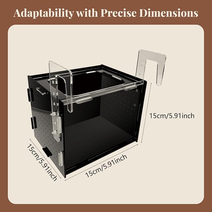 Fish Breeder Box Isolation Box Transparent Separator Easy Installation Hatchery Incubator for Baby Fish Betta Guppy, 15x15x15cm