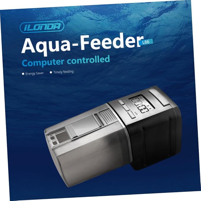 BESPORTBLE Automatic Fish Feeder Timer for Aquarium and Pond, Abs Mini Smart Feeding Device with Adjustable Schedule, Black Fish Tank Accessory Suitable for Vacation and Daily Use