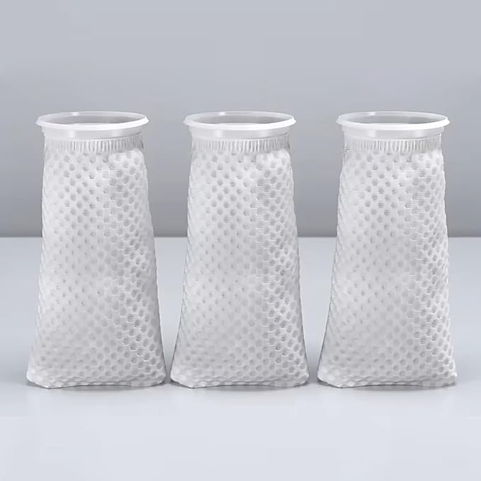 20 Pack 4 Inch 150 Micron Honeycomb Filter Socks for Fish Tank, 3D Ring Design Aquarium Filter Bags, High Flow Filtration Socks for Saltwater & Freshwater Marine Aquariums, Fits 4" Sumps and Standard