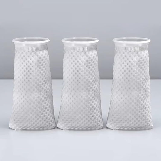 20 Pack 4 Inch 150 Micron Honeycomb Filter Socks for Fish Tank, 3D Ring Design Aquarium Filter Bags, High Flow Filtration Socks for Saltwater & Freshwater Marine Aquariums, Fits 4" Sumps and Standard