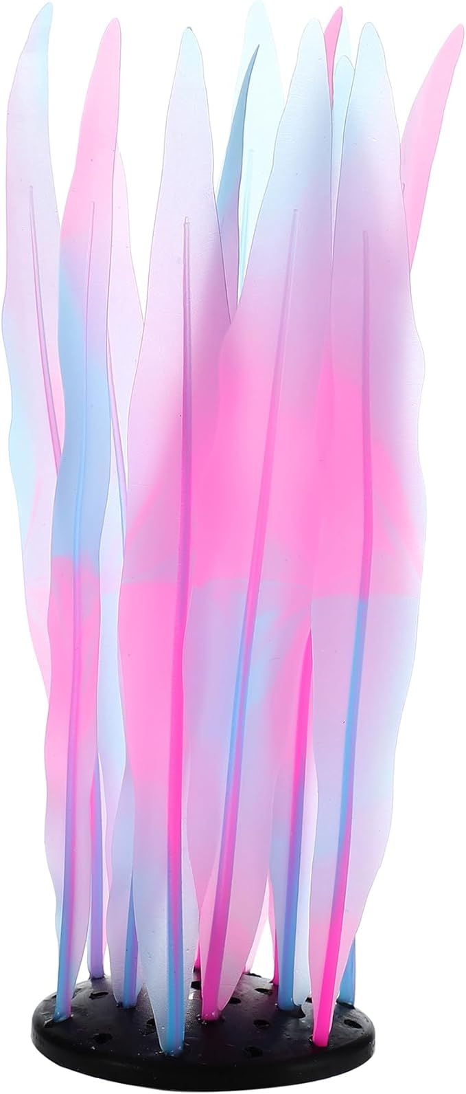 Soft Silicone Glowing Seaweed, Fluorescence Aquatic Artificial Kelp for Aquarium (Pink)