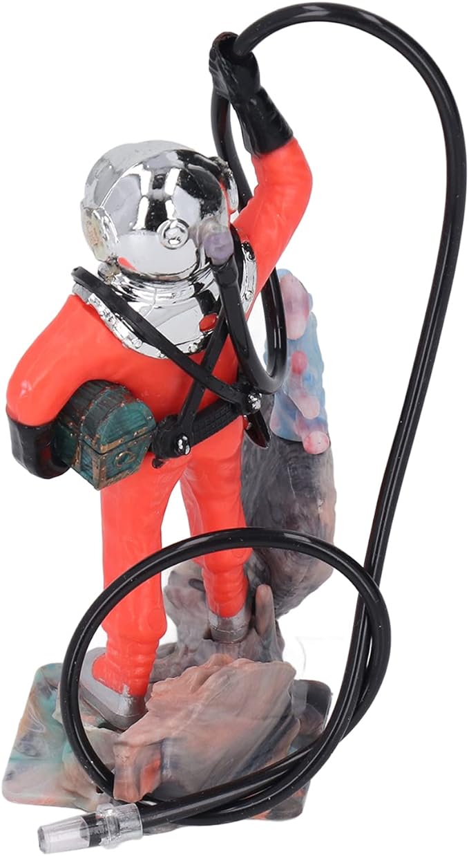 Zerodis Diver Aquarium Decoration, Diver Fish Ornament Aquarium Decorations Kit Floating Device Aquarium Accessories Ornament Play Toy for Fish (Red)