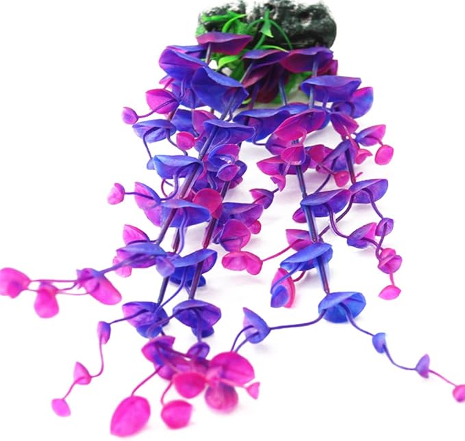 YOY Aquarium Decor Fish Tank Decoration Ornament Artificial Plastic Plant/Grass Set of 2,Multi-Colored