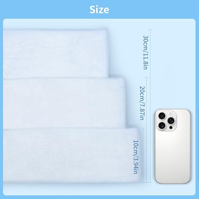 Aquarium Filter Floss Fish Tank Filter Media Aquarium Filter Pad for Fish Tank, Ponds,Garden, Saltwater,Fershwater,Plant, Trutle(39.37x3.94in White)