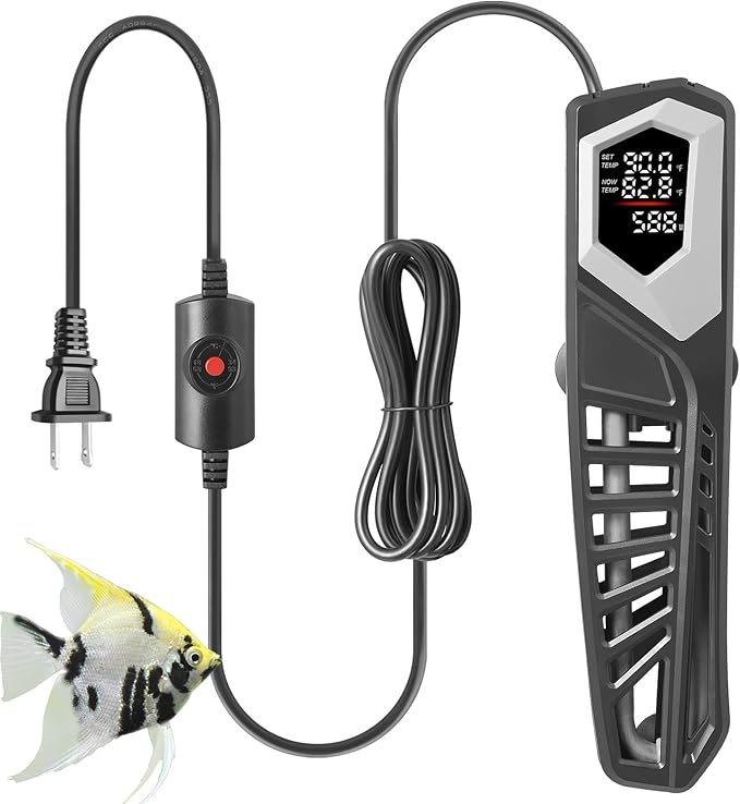 HITOP 800W Titanium Aquarium Heater: Digital Fish Tank Heater with External Controller, Submersible Aquarium Heater with Over-Temperature Protection for Saltwater and Freshwater 100-250Gallon