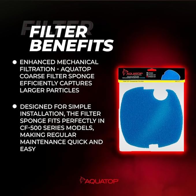 Aquatop Replacement Coarse Filter Sponge for CF-500 Series – Sponge Refills for Improved Mechanical Filtration and Cleaner Water, RCP-CF500