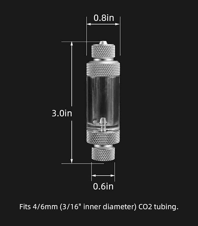 Aquarium Glass CO2 Diffuser with U Tube & Inline CO2 Bubble Counter
