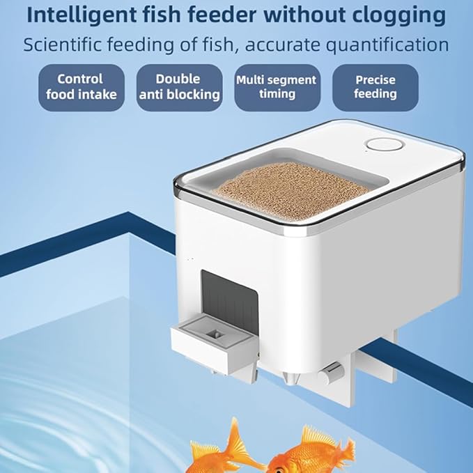 Weytoll Automatic Fish Feeder for Aquarium, WiFi Intelligent Timing Aquarium Goldfish Feeder with 100ML Large Capacity and Mobilephone APP Control Suitable for a Variety of Feed