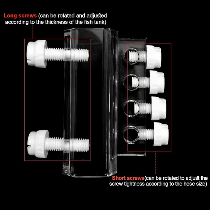 Aquarium dosing pump tubing holder Fixture,Dosing tubing holder for aquarium air pump accesories，Acrylic dosing container tube fixture holder for dosing pump（1 or 2 Pieces Pack） (1 Pieces Pack)