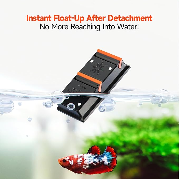 Elyron Dual Scraper Magnetic Aquarium Cleaner,Strong Magnetic Fish Tank Cleaner & Aquarium Algae Scraper for Glass/Acrylic Tanks, All-In-One Fish Tank Glass Cleaning Tool