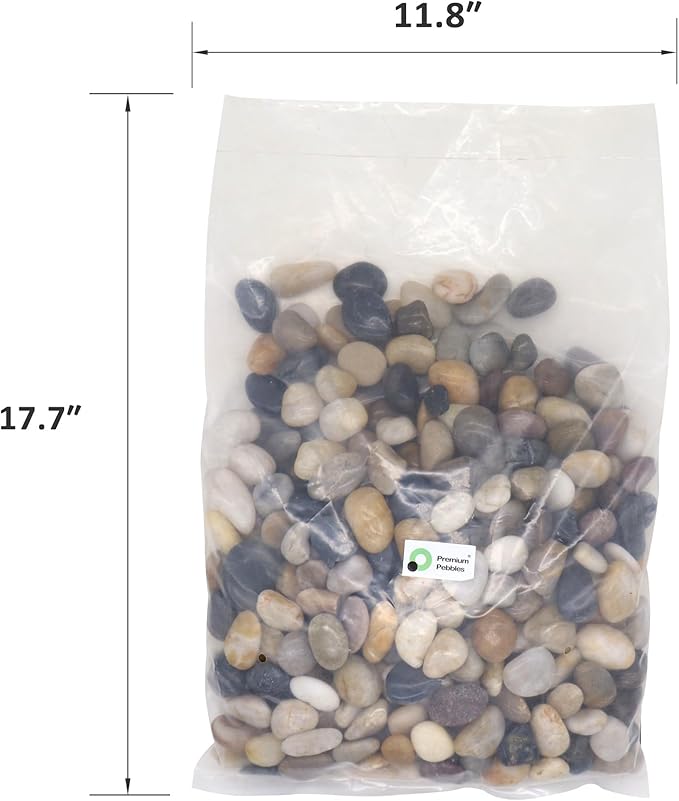 Rocks for Plants. Mixed Color Polished Decorative Pebbles. 0.5 to 1 Inch 18 lbs. for Garden, Landscaping, Indoor, Vase fillers, Crafting, Succulents, pots, Plants