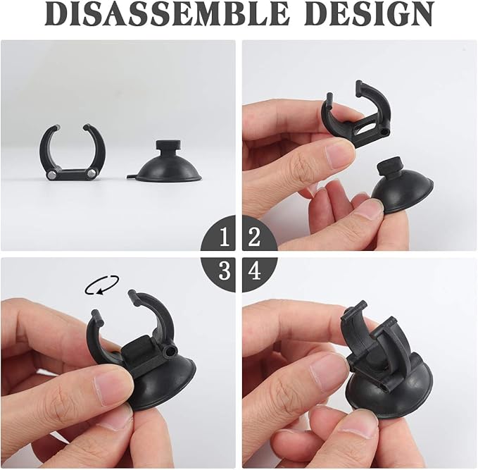 POPETPOP 10Pcs Aquarium Sucker Cup for Air Line Pipe Wire Holder (Black)