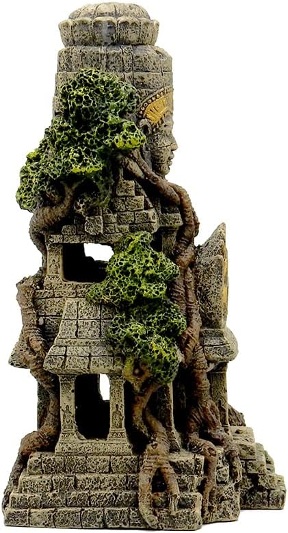 Blue Ribbon EE-5657 Cambodian Temple Ruins Exotic Environments Aquarium Ornament, Brown