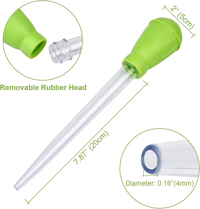 WEAVERBIRD Manual Fish Tank Water Changer Aquarium Dropper, 30ml Aquarium Clean Pipette Dropper, Fish Tank Cleaning Waste Remover, Aquarium Gravel Cleaning Straw, Green