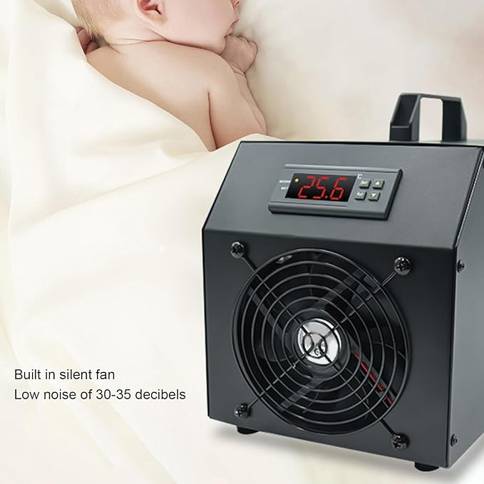 Yoidesu Aquarium Chiller, 200W 60L Silent 1-3 Litter/Minute Water Cooler Fish Chiller Aquarium Fish Hydroponics System (US Plug 100‑240V)
