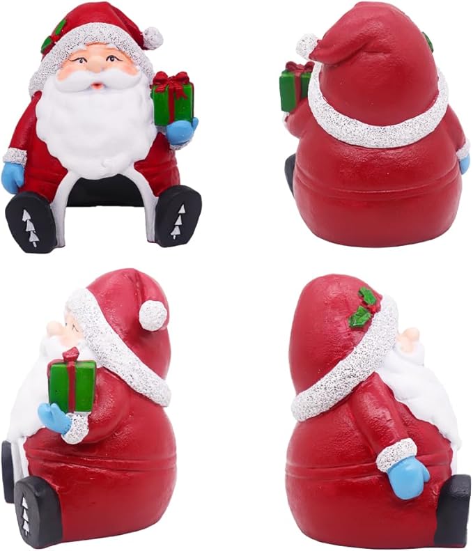 Ulifery Santa Claus with Gifts Aquarium Ornament Christmas Fish Tank Decorations for Betta Hiding 5-30 Gallon Tank, White and Red