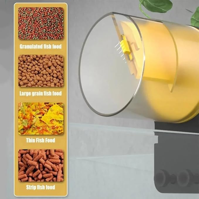 Automatic Fish Tank Feeder Intelligent Timing Automatic Feeder Aquarium Goldfish Feeder Large Capacity Fish Aquarium Feeder (Color: Yellow)