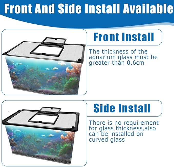 Magnetic Fish Tank Lid with Feeding Window, SEILETOO High Transparency Fish Tank Cover, Aquarium Lid Can be Cut to Any Size, Fish Anti Jumping Net