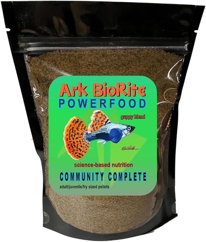 8oz Guppy Blend Highly Nutritious PowerFood Cleaner Water, Super Colonies Power Food Complete, Balanced, Fast Absorption - Super Food Guppy