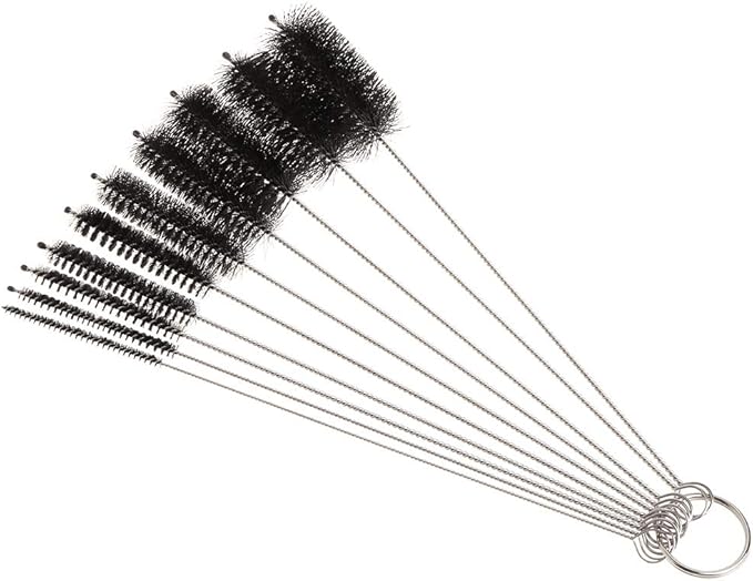 10 Pack Flexible Brush for Tubing Flexible Bristles 7.9 Inch Long Stainless Steel Tube Aquarium Filter Brushes