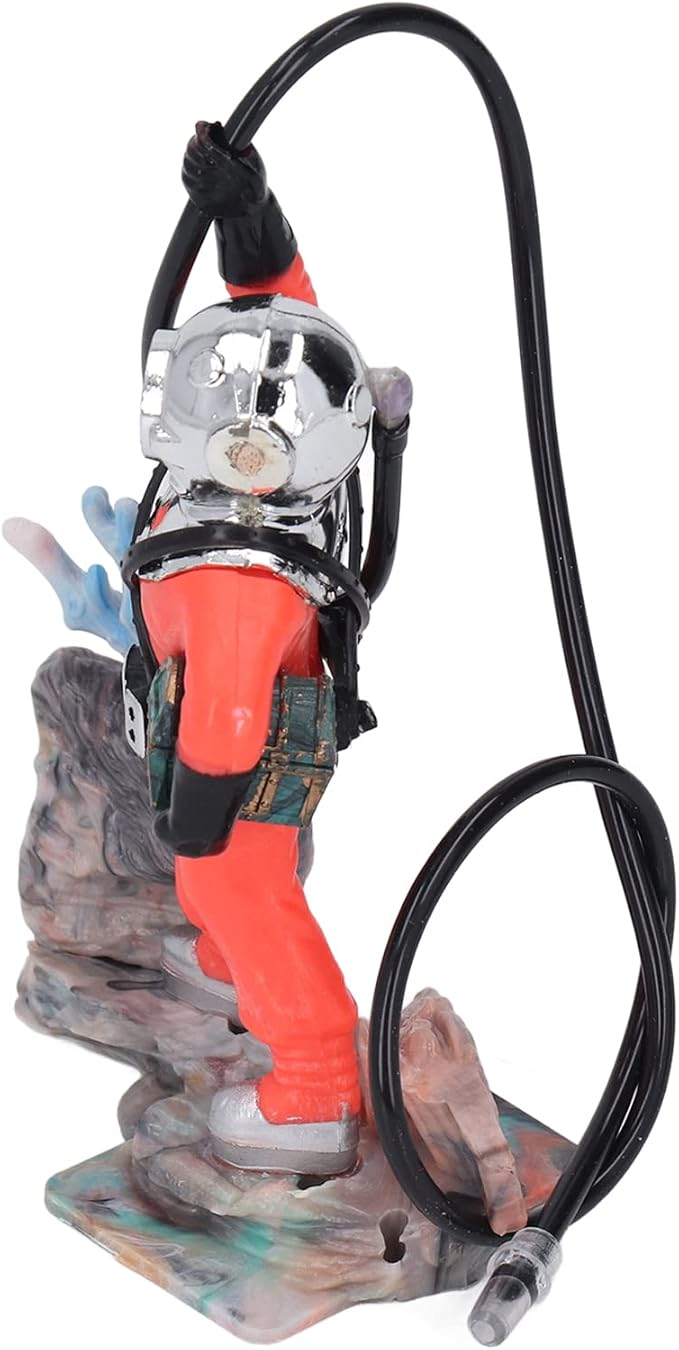 Zerodis Diver Aquarium Decoration, Diver Fish Ornament Aquarium Decorations Kit Floating Device Aquarium Accessories Ornament Play Toy for Fish (Red)