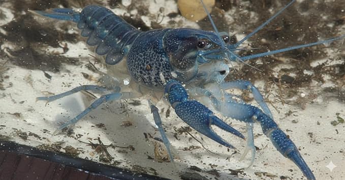 Live Freshwater- 1 Blue Crayfish and 1 Orange Crayfish. We can not Ship to Wisconsin, California, Michigan, Minnesota, Ohio. Size 3/4 inch to 4 inches, depending on Availability