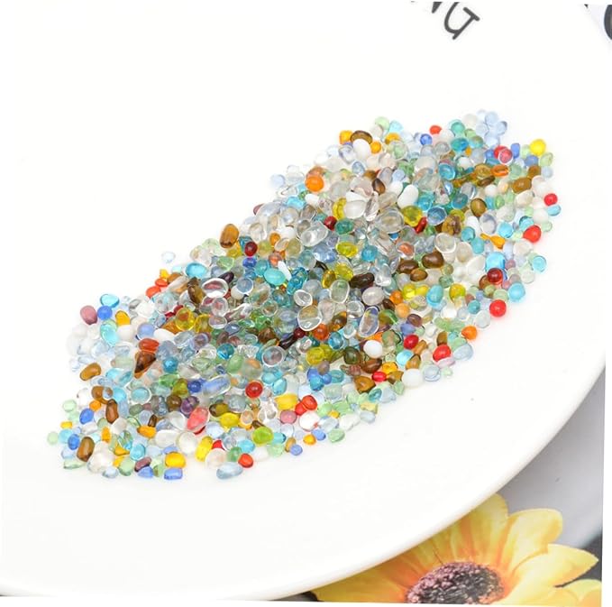 BESPORTBLE 1pack Colorful Aquarium Decorative Stones Glass Sand for Fish Tank Landscape Layout for Freshwater Environments Safe for for Ponds and Gardens