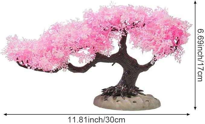 Sanfly Artificial Aquarium Plants, Fake Aquarium Aquatic Plant Cherry Blossom Aquarium Fish Tank Simulation Aquatic Aquarium Tank Accessories