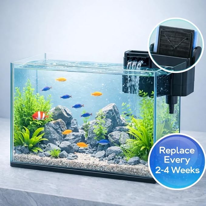 Hedday 12 Pack Aquarium Filter Cartridges for Aqua-Tech 30-60/20-40 Gallon Fish Tank Power Filter Replacement, EZ-Change #3 Fish Filter Cartridge