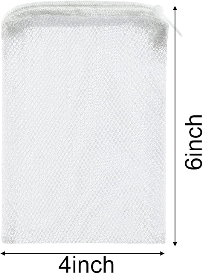 ALEGI 10 pcs Aquarium Filter Media Bags with Zipper, Mesh Reusable Bags for Aquarium Filter Media (6" x 4")
