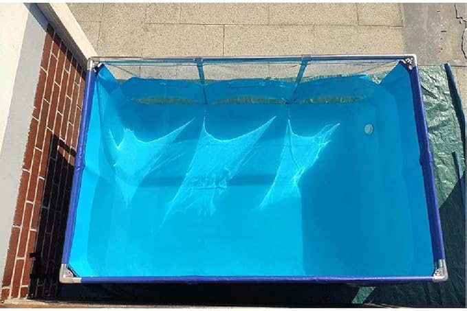 Flexible PVC Canvas Liners with Steel Frame, Backyard PVC Canvas Pond Liners, Indoor Aquarium for Koi/Goldfish, with Clear Viewing Panel(100x60x51cm)