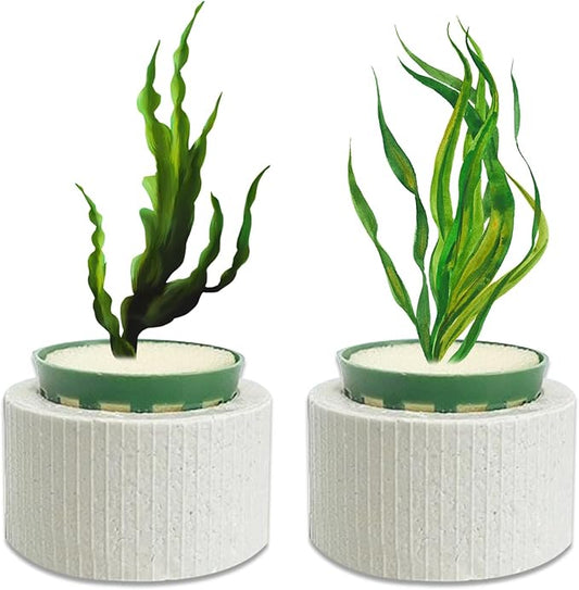 2 Pack Aquarium Plant Weights Ceramic Fish Tank Plant Holder Ideal for Live Plants Anti Floating Aquatic Plant Ring Anchors Keep Plants in Place Aquarium Decoration Accessories