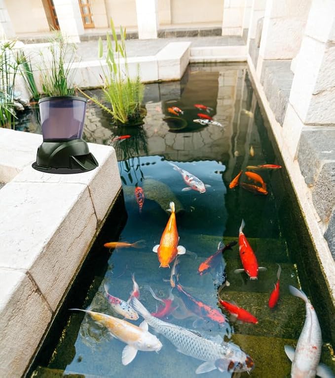 4.5L Automatic Koi Fish Feeder - Battery Powered Outdoor Dispenser