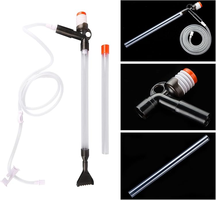 Manual Aquarium Water Changer - Safe and Efficient Fish Tank Gravel Cleaner with Air Pressure Button, Ideal for Sand and Algae Maintenance