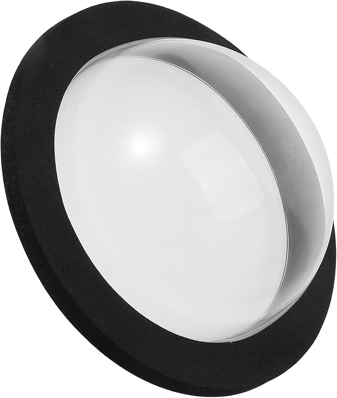 KALLORY Floating Fish Dome Cover with Acrylic Lid and Black Base, 15cm Diameter Floating Pond Sanctuary for Outdoor Garden Aquariums and Fish Habitat