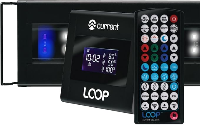 CURRENT USA 48-60" Inch Orbit Marine IC LED Saltwater Reef Marine Aquarium Light | 24 Hour IR Lighting & eFlux Wave Pump Control | Adjustable Color Spectrum for Fish Tank (4107)
