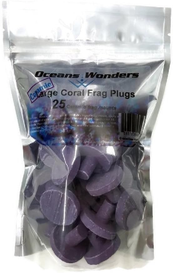 Oceans Wonders Ceramic Coralline Purple Large Coral Frag Plugs 25 Pack