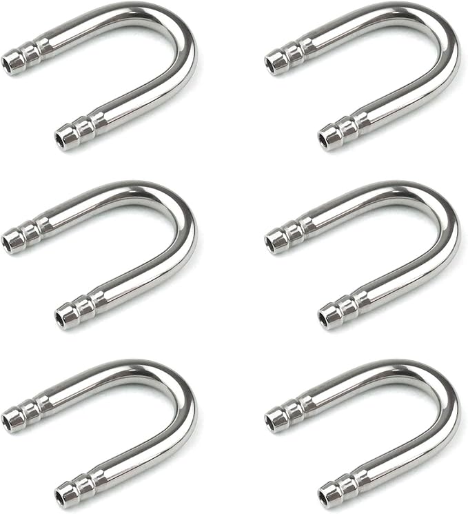 6 PCS U Shaped Stainless Steel Tube CO2 Connector for Aquarium Fish Tank Co2 Oxygen Tubing