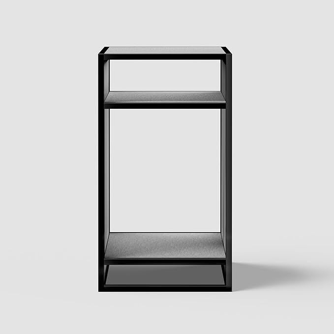 LANDEN Washed Oak Wood Metal Frame Stand, Three-Shelf for Fish Tanks up to 20 Gal, CLX45-45x45x80cm (17.7x17.7x31.49 in), for Fish Tanks and Reptile Terrariums, Home & Office Use