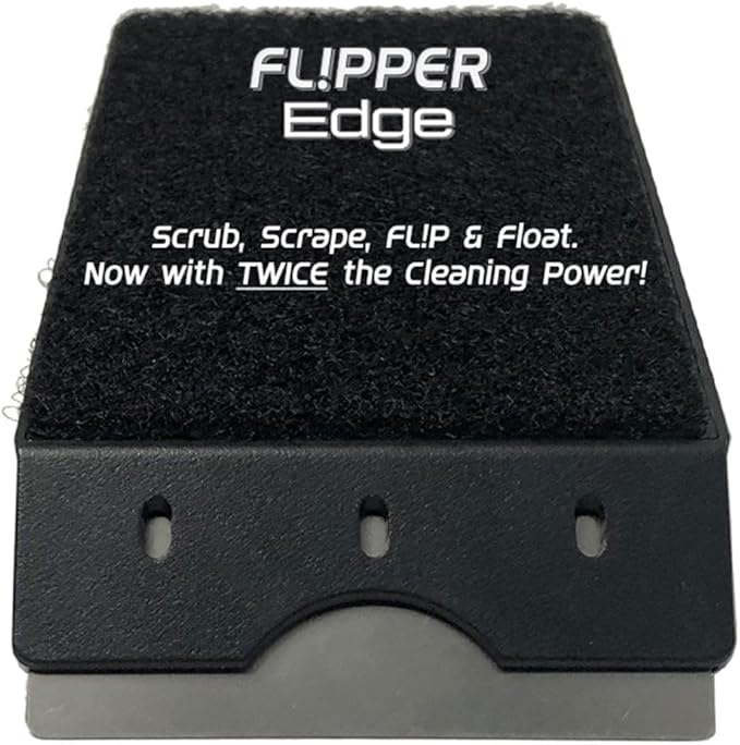 Flipper Edge 2-in-1 Scrubber Scraper Floating Magnetic Fish Tank Aquarium Cleaner with Dual Blades - Efficient Glass & Acrylic Aquarium Cleaning Tools (Standard)