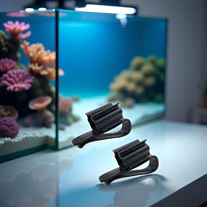 4Pcs Black Fish for Tank Mounting Clip Water Pipe Hose Holder Multifunction Adjustable Clamp for 0.31""-0.62"" Dia Tub Aquarium Tube Holder, Aquarium Air Pump Accessories Aquarium Pumps and Filters