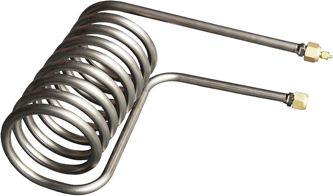 Titanium Tube Cooling Coil Evaporator Heat Exchanger for 1.5HP Seawater Aquarium Chiller Fish Tank Seafood Pond (1.5HP-8.5turns)
