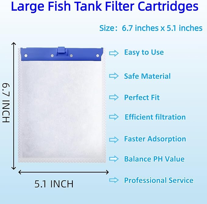 Large Filter Cartridges Compatible with Tetra Whisper Bio-Bag Filter, Replacement Filter Cartridge for Aquarium Compatible with Whisper 20i/40i IQ20/30/45/60 PF20/30/40/60 Filter and ReptoFilter