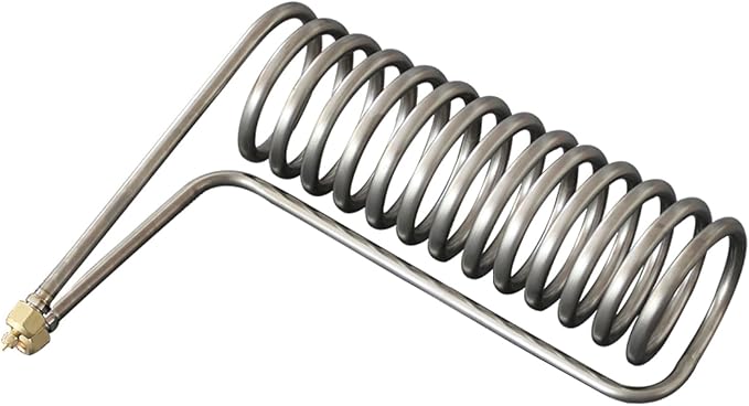 Titanium Tube Cooling Coil Evaporator Heat Exchanger for 3HP Seawater Aquarium Chiller Fish Tank Seafood Pond (3HP-13.5turns)