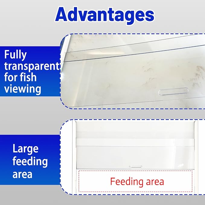 【Sliding】 10 Gallon Aquarium Lid Heat-Resistant PE, Set 1 Pcs 19.33 x 9.65 x 0.16 Inch for 10 Gallon Fish Tank Lid with Handle, Clear,Heat-Proof/Warp-Proof