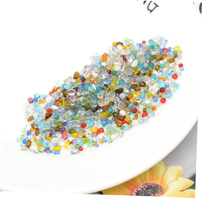 BESPORTBLE 500g Fish Tank Decorative Stones Glass Gravel Aquarium Sand for Fresh Saltwater Underwater Decor