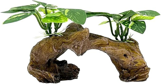 Fish Tank Decorations Aquarium Decor Ornaments Betta Silk Leaf pad Hammock Artifical Driftwood Cave Goldfish Bowl Accessories (Type-D)