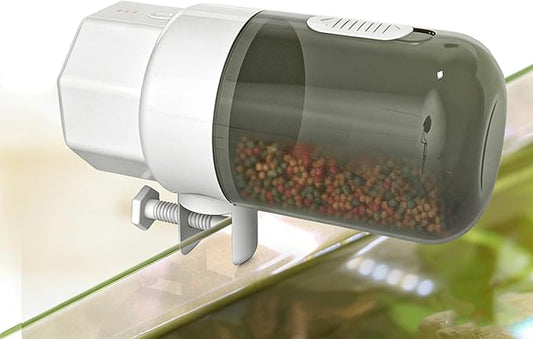 Automatic Fish Feeder for Aquarium, Programmable Timer Food Dispenser, 350ml Large Capacity, 3 Modes 8/12/24H, Adjustable Portion, Battery Operated for Fish Turtle Tank