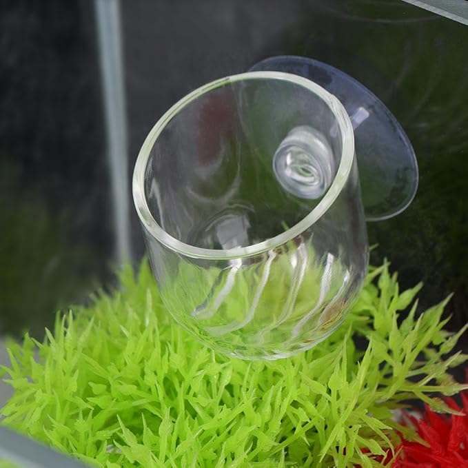 Fish Tank Plant Cup 6PCS Aquarium Growing Cups Acrylic Waterweed Cup Aquarium Decoration Plant Cup Pot with Suction Holder Mini Gardening Vase Feeder