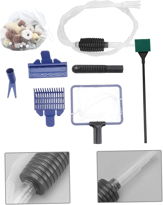 Yardwe 1set Aquarium Sand Washer Siphon Water Changer Fish Tank Tool Cup Manual Gravel Vacuum for Change and Sand Washing Includes Net for Fish Safety